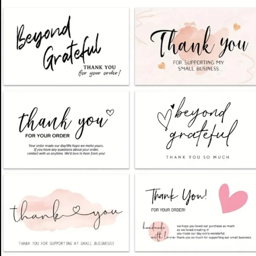 ♥️ 5x25 / 50 Thank Thank You Business Cards